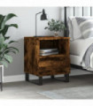 vidaXL Bedside Cabinet Smoked Oak 40x35x50 cm Engineered Wood
