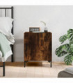 vidaXL Bedside Cabinet Smoked Oak 40x40x50 cm Engineered Wood
