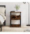 vidaXL Bedside Cabinet Smoked Oak 40x42x55 cm Engineered Wood