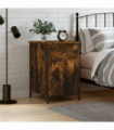 vidaXL Bedside Cabinet Smoked Oak 40x42x60 cm Engineered Wood
