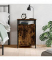 vidaXL Bedside Cabinet Smoked Oak 40x42x60 cm Engineered Wood