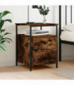 vidaXL Bedside Cabinet Smoked Oak 44x45x60 cm Engineered Wood