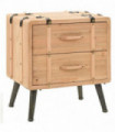 vidaXL Bedside Cabinet Solid Fir Wood 50x35x57 cm