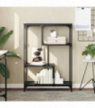 vidaXL Bookshelf Black 81x36x115 cm Engineered Wood and Steel