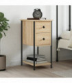 vidaXL Bedside Cabinet Sonoma Oak 32x42x70 cm Engineered Wood