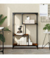 vidaXL Bookshelf Smoked Oak 81x36x115 cm Engineered Wood and Steel