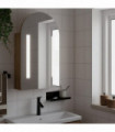vidaXL Bathroom Mirror Cabinet with LED Light Arched Oak 42x13x70 cm