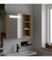 vidaXL Bathroom Mirror Cabinet with LED Light Oak 60x13x52 cm