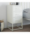 vidaXL Bedside Cabinet White 36x39x78 cm Steel