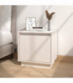 vidaXL Bedside Cabinet White 40x30x40 cm Solid Wood Pine