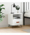 vidaXL Bedside Cabinet White 40x35x47.5 cm Engineered Wood