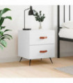 vidaXL Bedside Cabinet White 40x35x47.5 cm Engineered Wood