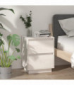 vidaXL Bedside Cabinet White 40x35x50 cm Solid Wood Pine