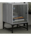 vidaXL Bedside Cabinet with Glass Door Grey Sonoma 35x37x50 cm