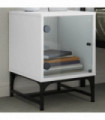 vidaXL Bedside Cabinet with Glass Door White 35x37x50 cm