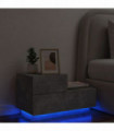 vidaXL Bedside Cabinet with LED Lights Concrete Grey 70x36x40.5 cm