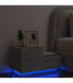 vidaXL Bedside Cabinet with LED Lights Grey Sonoma 70x36x40.5 cm