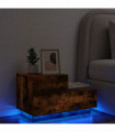 vidaXL Bedside Cabinet with LED Lights Smoked Oak 70x36x40.5 cm