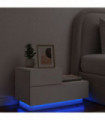 vidaXL Bedside Cabinet with LED Lights White 70x36x40.5 cm