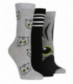 3PK - Wildfeet Novelty Jacquard Socks (4-8 / Cats)