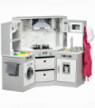 AIYAPLAY Toy Kitchen Playset with Running Water, Apron and Chef Hat - Grey