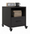 vidaXL Bedside Cabinets 2 pcs Black 36x39x43.5 cm Steel