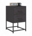 vidaXL Bedside Cabinets 2 pcs Black 36x39x60.5 cm Steel