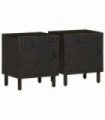 vidaXL Bedside Cabinets 2 pcs Black 40x33x46 cm Solid Wood Mango