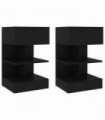 vidaXL Bedside Cabinets 2 pcs Black 40x35x65 cm