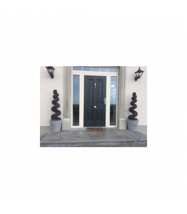 90cm Green Large Leaf Spiral with Decorative Planter