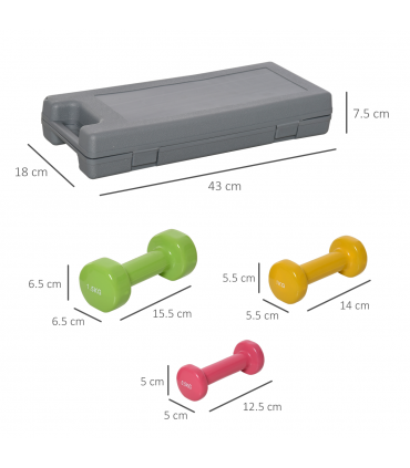 HOMCOM 6kg Dumbbell Fitness Weights Set for Men and Women, Home Gym Workout