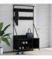 vidaXL Clothes Rack with Shoe Storage Black 100x41x184 cm