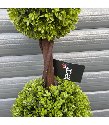 90cm Pair of Green Double Ball Topiary Trees