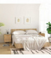vidaXL Bedside Cabinets 2 pcs Brown Solid Wood Pine and Natural Rattan