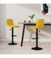 vidaXL Bar Stools 2 pcs Yellow Velvet