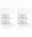 vidaXL Bedside Cabinets 2 pcs High Gloss White 40x35x65 cm