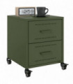 vidaXL Bedside Cabinets 2 pcs Olive Green 36x39x43.5 cm Steel