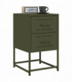 vidaXL Bedside Cabinets 2 pcs Olive Green 36x39x60.5 cm Steel