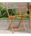 vidaXL Bistro Chairs 2 pcs Grey Solid Wood Acacia and Poly Rattan
