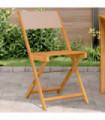 vidaXL Bistro Chairs 2 pcs Taupe Solid Wood Acacia and Fabric