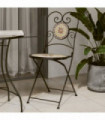 vidaXL Bistro Chairs Foldable 2 pcs Terracotta and White Ceramic