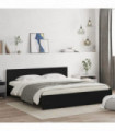 vidaXL Bed Frame with Headboard Black 160x200 cm