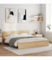 vidaXL Bed Frame with Headboard Sonoma Oak 160x200 cm