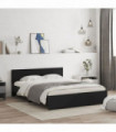 vidaXL Bed Frame with Headboard Black 140x200 cm