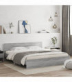 vidaXL Bed Frame with Headboard Grey Sonoma 160x200 cm