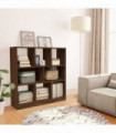 vidaXL Book Cabinet Brown Oak 97.5x29.5x100 cm Engineered Wood