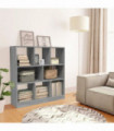 vidaXL Book Cabinet Grey Sonoma 97.5x29.5x100 cm Engineered Wood
