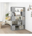 vidaXL Book Cabinet Room Divider Concrete Grey 100x24x155 cm Engineered Wood
