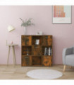vidaXL Book Cabinet Smoked Oak 90x30x90 cm Engineered Wood