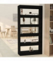 vidaXL Book Cabinet/Room Divider Black 80x30x166 cm Engineered Wood